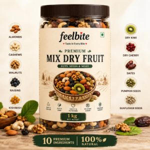 feelbite premium mix dry fruit – nuts, seeds & more (500g)
