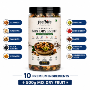 feelbite premium mix dry fruit – nuts, seeds & more (500g)